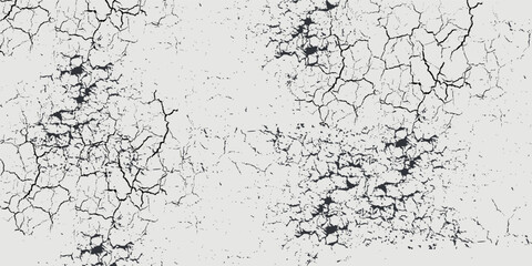 Obraz premium old cracked black on white painted background. Simple eartquake effect suit for cramic or wallpaper