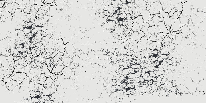 old cracked black on white painted background. Simple eartquake effect suit for cramic or wallpaper