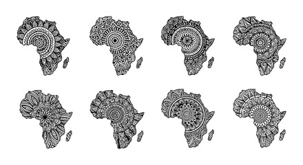Intricate designs of the african continent repeated in a grid pattern © nurjahan