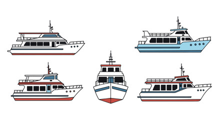 Naklejka premium Tourist Boat Line modern abstract art vector
