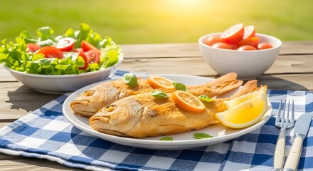 Golden Crispy Fish Fry with Lemon and Herbs