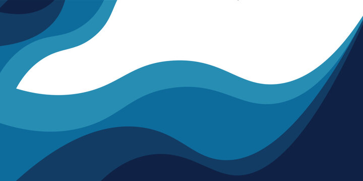 Sea waves layered vector background illustration