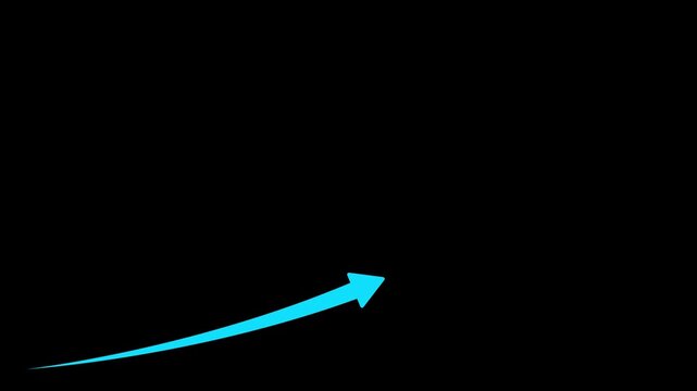 Blue color arrow business growth arrow and graph chart, Business line arrow, improvement, business strategy, arrow rising up 4k video animation .