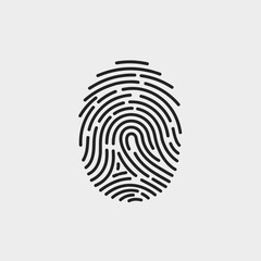 Fingerprint Icon Vector &ndash; Biometric Identity and Security Symbol Illustration