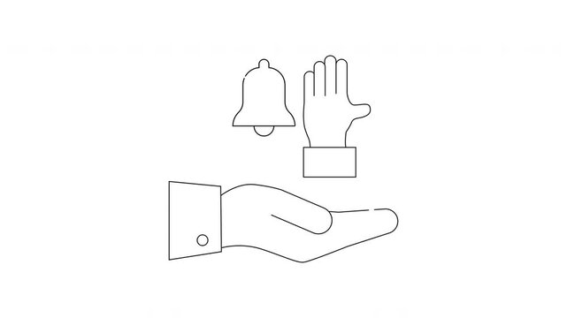 Handshake and Notification Bell - Business Deal Alert Icon.