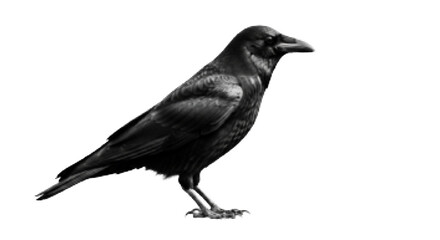 Raven Bird Illustration with Halftone Texture Effect
