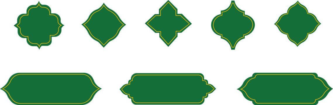 Islamic vintage  Frame  borders  heading Shape Vector Design. Ramadan Vintage Pattern. vector