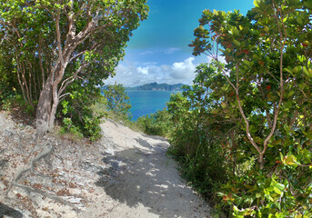 Fototapeta premium Bacuit archipelago view from Vigan Island, commonly named “Snake island”. El Nido, Palawan, Philippines.