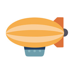 Vintage Airship Illustration: Retro Style Dirigible on Black Background for Transportation Concept © Sharuzzaman