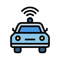 Minimalist light blue police car icon on black background perfect for digital designs © Sharuzzaman