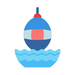 Flat design of fishing float on water with a minimalist and modern aesthetic © Sharuzzaman
