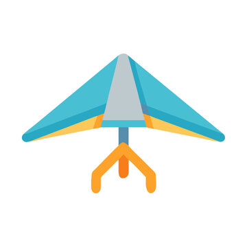 Minimalist hang glider illustration against a black background for aviation concept