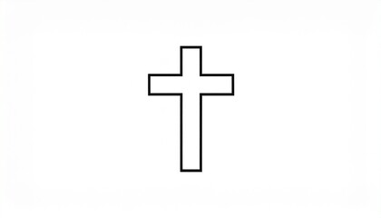 Obraz premium Minimalist white cross symbol on transparent background for religious and spiritual design