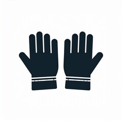 Fototapeta premium Pair of black winter gloves isolated on white background for cold weather protection