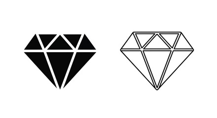 Two diamond shapes one filled one outlined in black and white