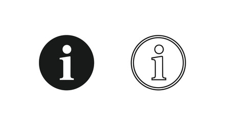 Two information icons a filled black circle and an outlined circle