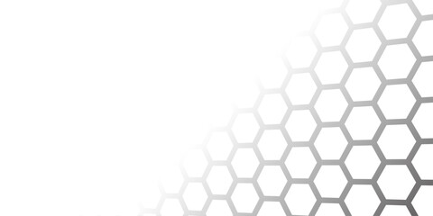 White and gray octagonal gradient background with copy space.