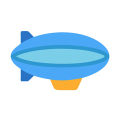 Illustration of a classic airship or blimp in a modern flat style isolated © Sharuzzaman