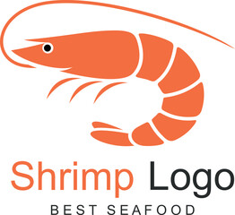 Shrimp logo. Isolated shrimp on white background