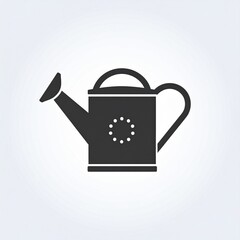 Obraz premium Black watering can icon isolated on white background minimalist design vector illustration