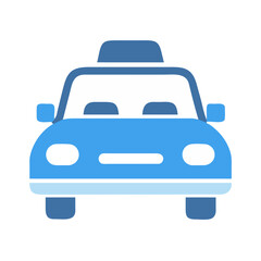 Obraz premium Simple blue taxi cab vector illustration for transportation and ride sharing concepts