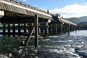 宇治橋と宇治川(京都府宇治市)
