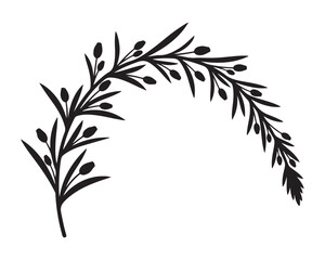 Fototapeta premium Wildflower Branch Silhouette Set – Rustic Botanical Stem Collection