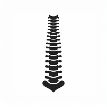 Human spine anatomy illustration downward arrow medical health symbol vector black white