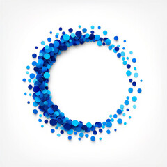Obraz premium Blue confetti circle made of shiny round disks in various sizes