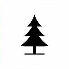 Fototapeta premium Minimalist black Christmas tree icon isolated on white background vector