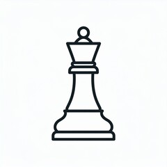 Fototapeta premium Black and white chess queen piece isolated on white background strategy leadership