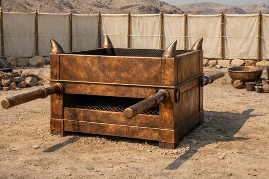 Bronze Altar with Carrying Poles in Wilderness Camp