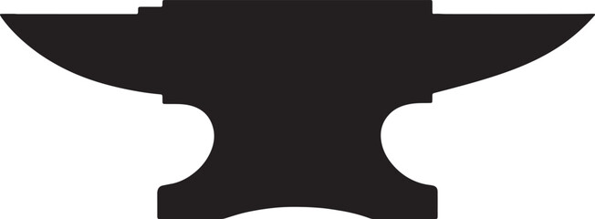 Black silhouette of a traditional blacksmith anvil on a white background also transparent background © BeCoolOk