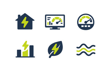 Fototapeta premium Usage consumption bolt simple house text generation numbers energy icon image chart