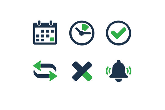 Process icon no cancellation arrows vector letters reschedule icons booking labels clean
