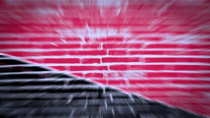 Muro de ladrillos rojo y negro. © Menorcaevo