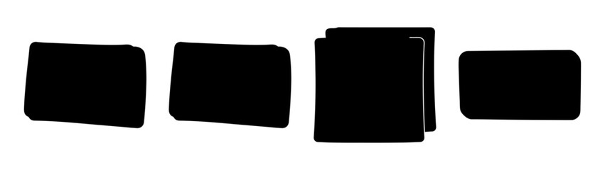 Four credit cards stacked payment method flat design vector illustration