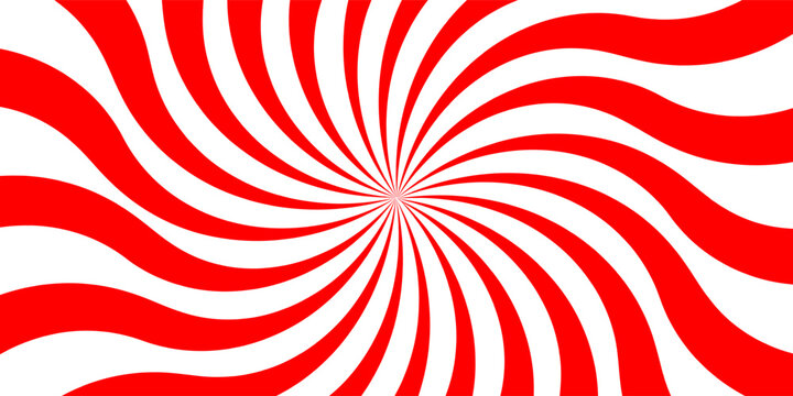 Vibrant red and white radial sunburst pattern with converging lines creating a bold optical and geometric visual effect.