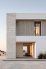 Minimalist modern house - architectural photograph.