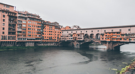 Ponte Vecchio (Old Bridge) over Arno river in Florence, Italy.
