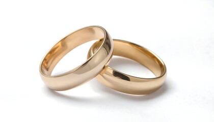 Two golden bands, intertwined, symbolizing unity on a white backdrop