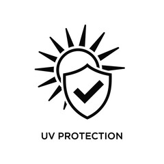 Vector illustration icon uv protection shield icon with sun symbol