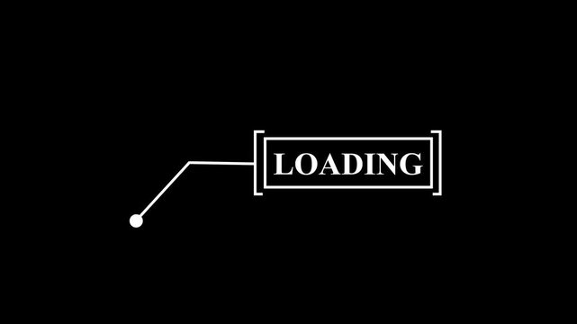 Simple loading animation with text and graphic elements, perfect for buffering indicators and technology interfaces.