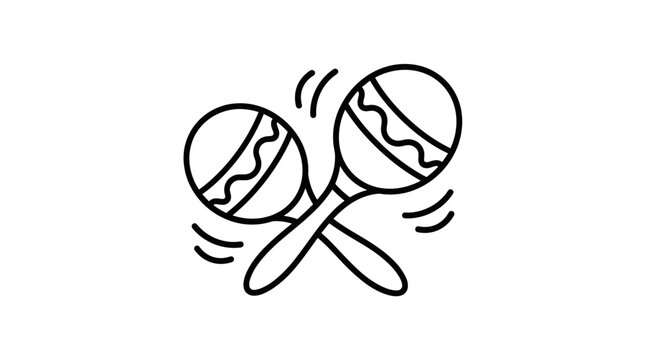 Shaking Maracas Outline Icon for Music and Celebration