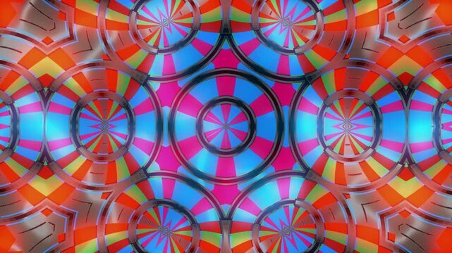 Kaleidoscope Concentric Circles - Colorful Abstract Geometric Loop Background
