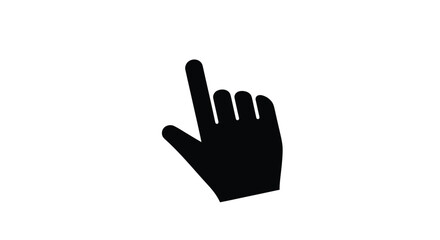 Fototapeta premium Simple black silhouette of a hand pointing upwards