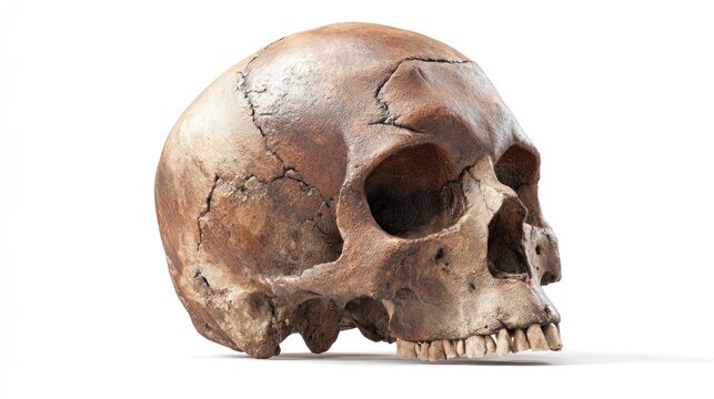 Human skull, profile view