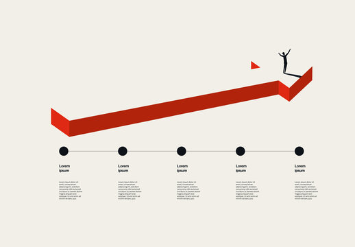 Business Infographic Template Growth Strategy and Minimalist Arrow Illustration