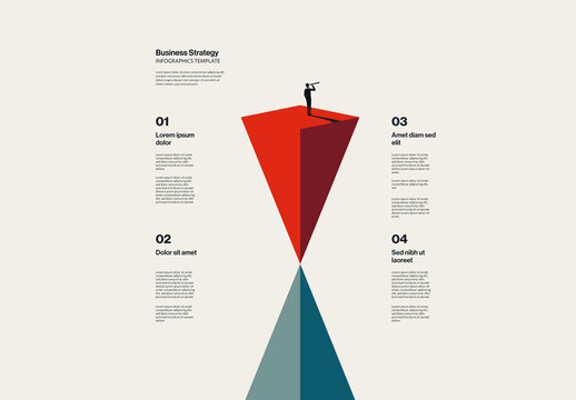 Business Transformation and Vision Infographic Template with Geometric Illustration