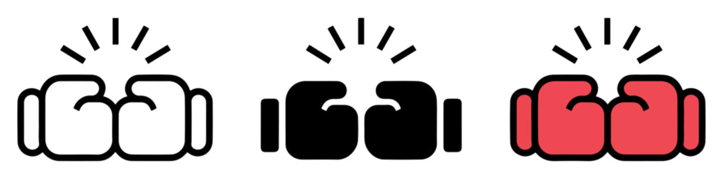 boxing gloves punch sport icon
